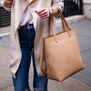 Madewell Natural Medium Leather Transport Tote Bag